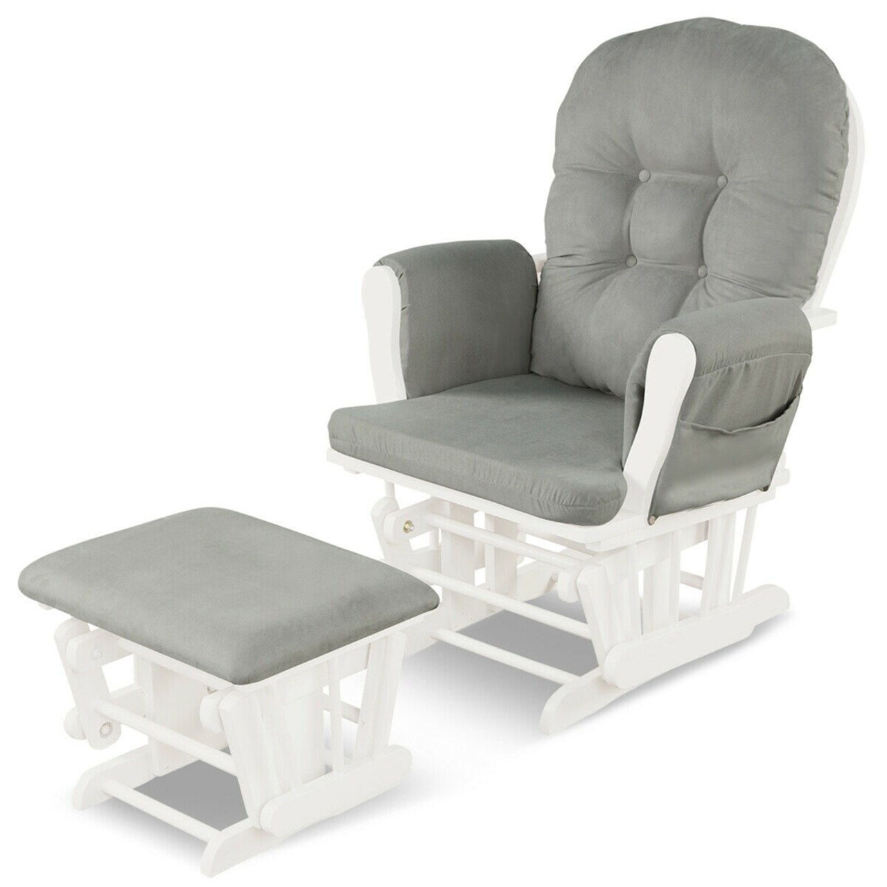 Glider And Ottoman Cushion Set Wood Baby Nursery Rocking Chair